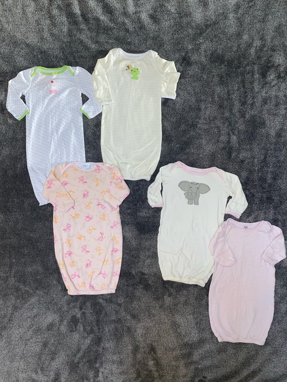Baby Girl Sleep Gown Bundle 0-3M & 0-6M Easy Nighttime Changes
